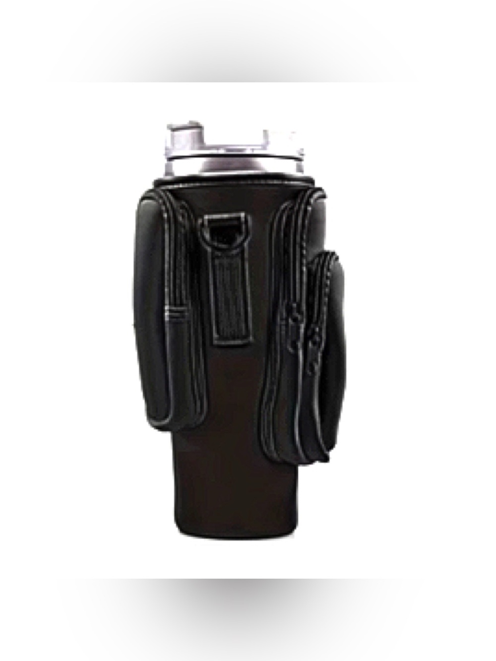 Water Bottle Carrier with Crossbody Strap and Zippered Pockets - Picture 8 of 15